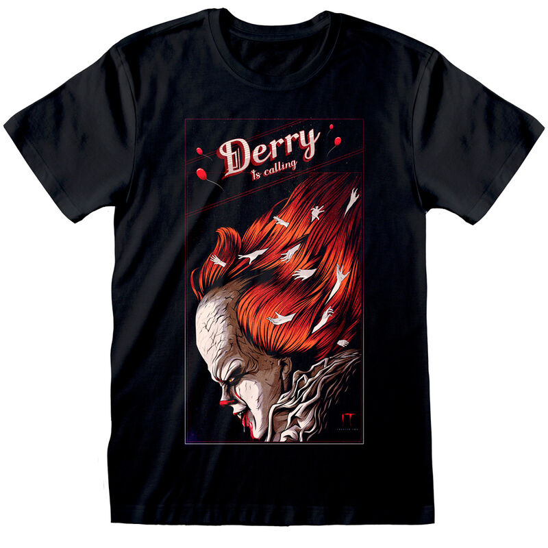 Camiseta negra IT Derry Is Calling con estampado frontal