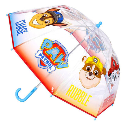 Paraguas burbuja transparente Paw Patrol con Chase, Rubble y Marshall