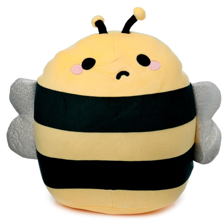 Cojín de peluche La Abeja Bobby amarillo y negro con alas grises