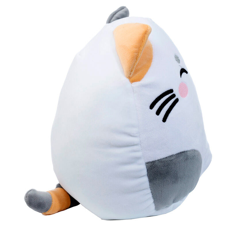 Cojín peluche Gata Lola blanca con detalles naranja y gris - 3