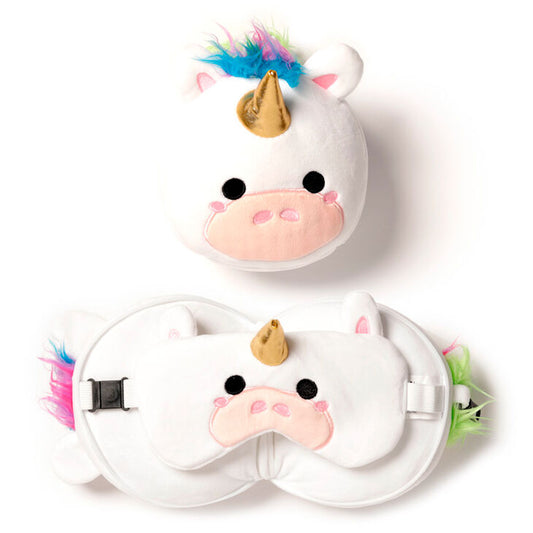Almohada de viaje y antifaz de unicornio PUCKATOR