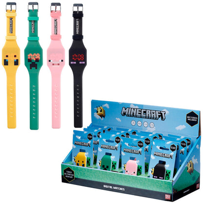 Reloj digital Minecraft con pantalla táctil y diseño pixelado - 2