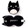 Almohada de viaje de gato negro con antifaz Relaxeazzz
