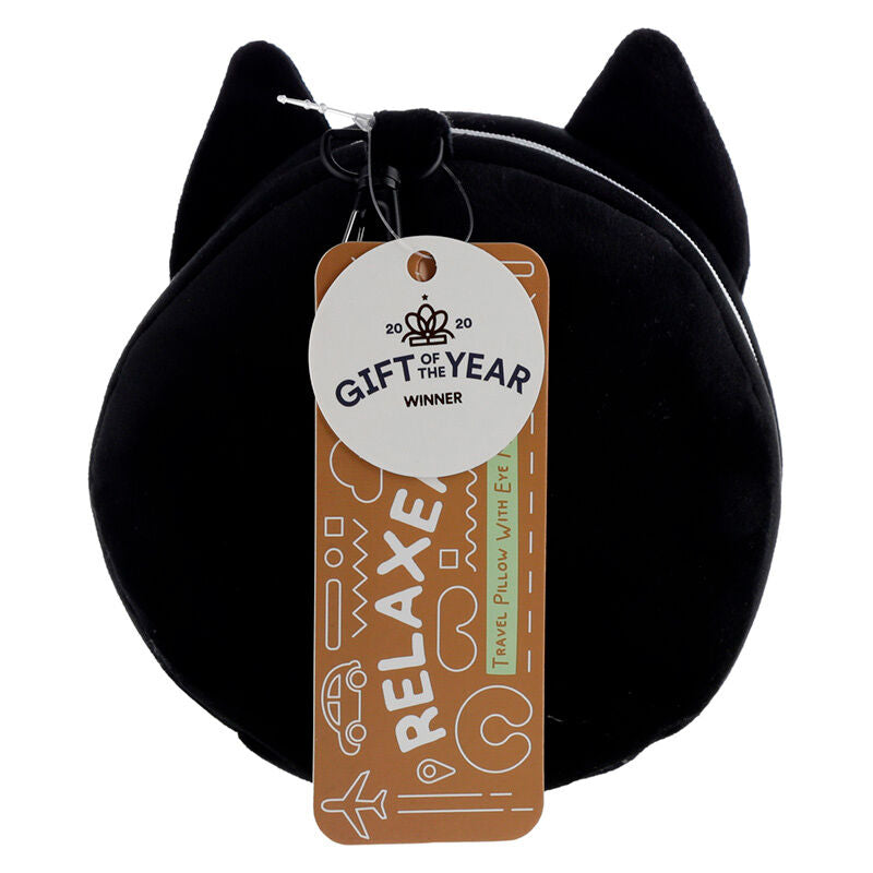 Almohada de viaje de gato negro con antifaz Relaxeazzz - 3