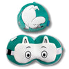 Almohada de viaje Mumin con antifaz verde turquesa