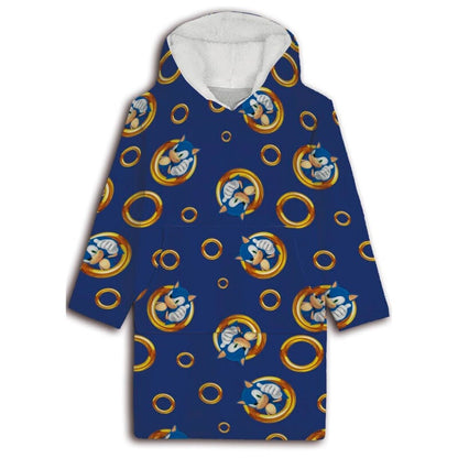 Bata sudadera oversize azul de Sonic the Hedgehog con capucha