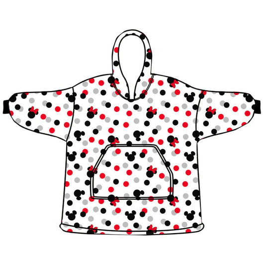 Bata sudadera oversize de Minnie Disney con capucha y estampado de lunares