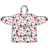 Bata sudadera oversize infantil de Minnie Disney con capucha y estampado de lunares