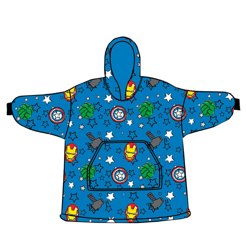 Bata sudadera oversize infantil Marvel Los Vengadores azul