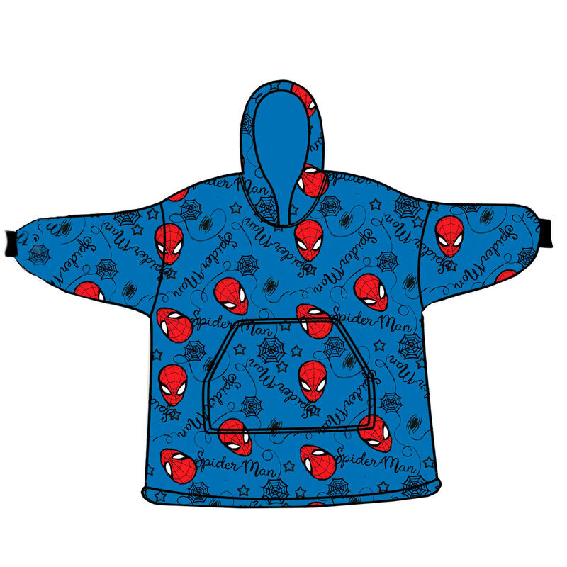 Bata sudadera oversize infantil azul de Spider-Man MARVEL con capucha
