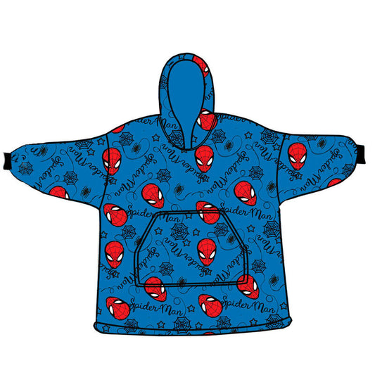 Bata sudadera oversize infantil azul de Spider-Man MARVEL con capucha