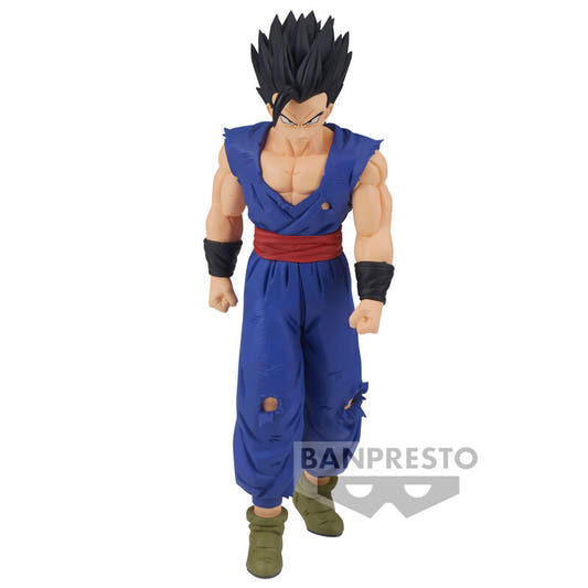 Figura de Son Gohan Ultimate Super Hero con uniforme azul y cinturón rojo