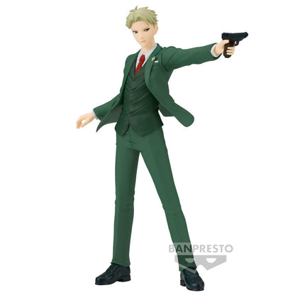 Figura de Loid Forger de SPY x FAMILY con traje verde y pose de acción