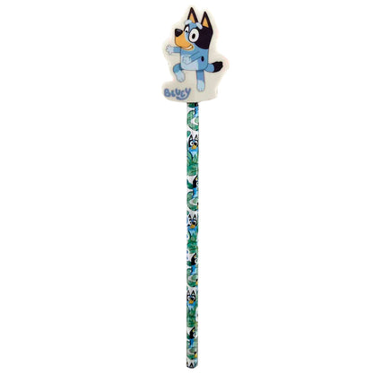 Lápiz de Bluey con goma extraíble decorada