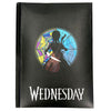 Cuaderno A5 Wednesday negro con rosetón de colores