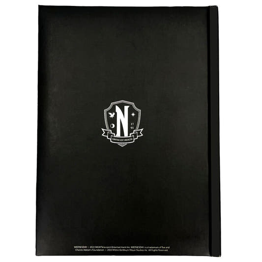 Cuaderno A5 Wednesday negro con rosetón de colores - 2