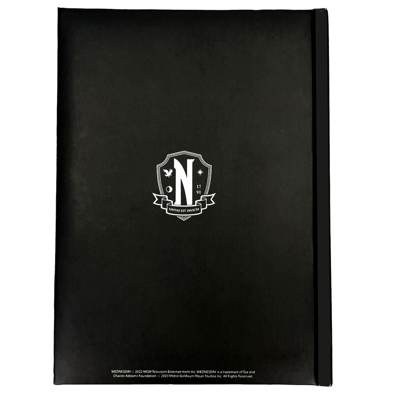 Cuaderno A5 Wednesday negro con rosetón de colores - 2