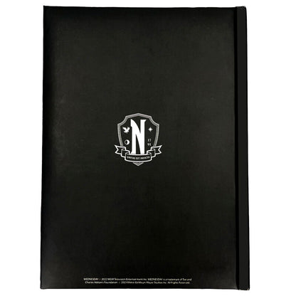 Cuaderno A5 Wednesday negro con rosetón de colores - 2