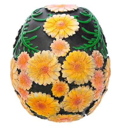 Figura calavera del Día de los Muertos con margaritas de colores - 3