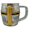 Jarra PUCKATOR con forma de casco de caballero medieval plateado y dorado