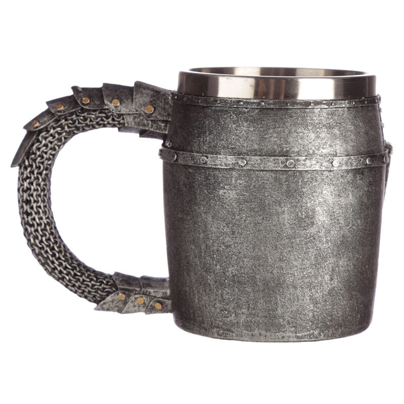 Jarra medieval Puckator con casco y asa de malla - 2
