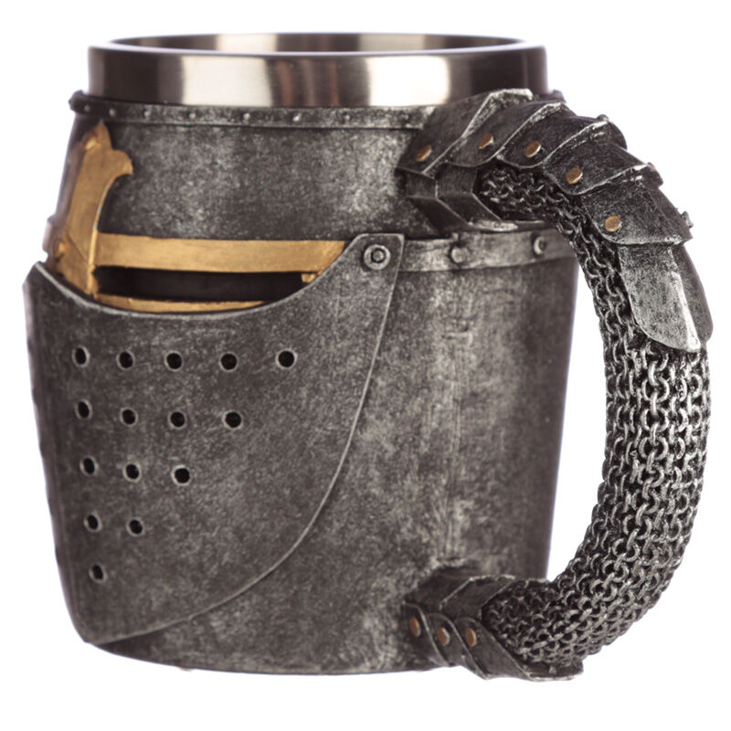 Jarra medieval Puckator con casco y asa de malla - 3