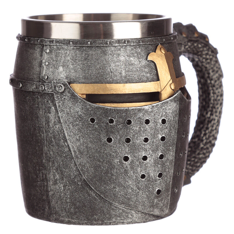 Jarra medieval Puckator con casco y asa de malla - 4