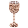 Copa decorativa PUCKATOR con calaveras y tallo de columna vertebral