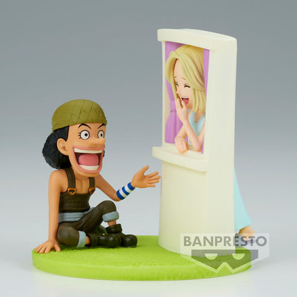 Figura de Usopp y Kaya de One Piece Log Stories sobre una base verde - 3