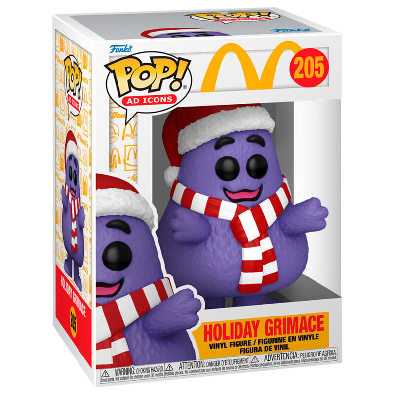 Figura Funko POP! Holiday Grimace 205 con gorro y bufanda navideños