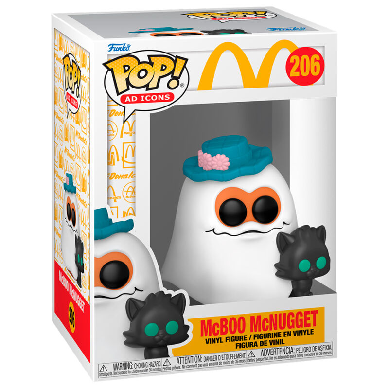 Figura Funko POP McDonald's Nugget Buddies Ghost con sombrero azul y compañero negro