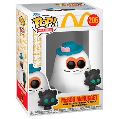 Figura Funko POP McDonald's Nugget Buddies Ghost con sombrero azul y compañero negro