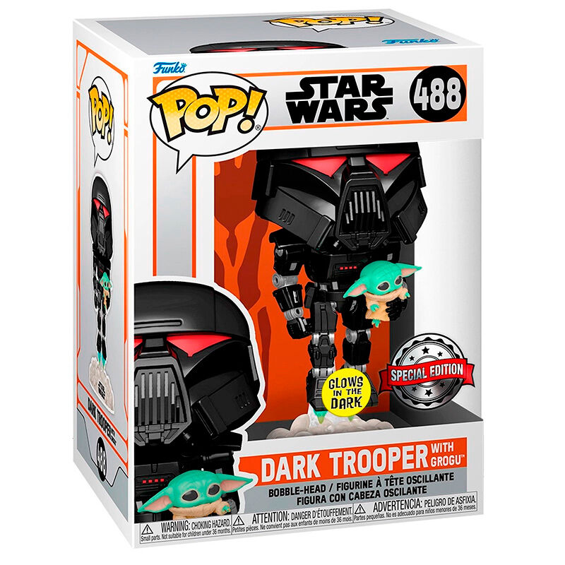 Figura Funko POP! Dark Trooper con Grogu de Star Wars