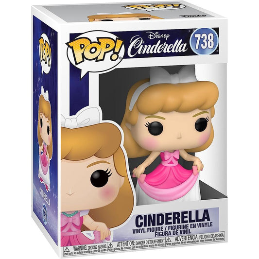 Figura Funko POP! de Cenicienta con vestido rosa en caja con ventana