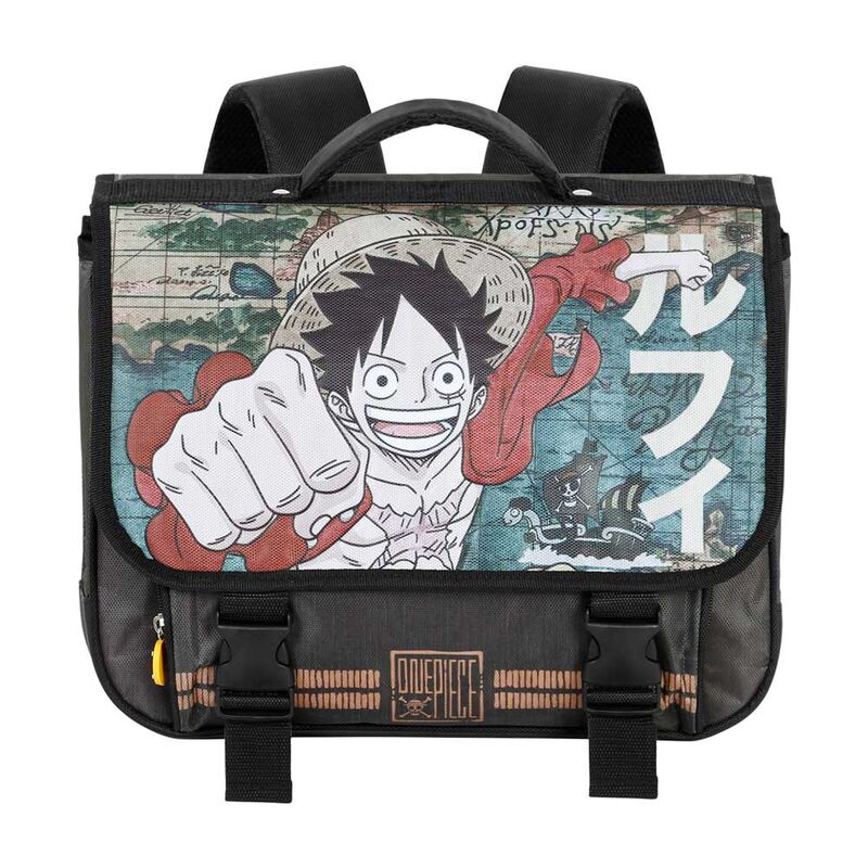 Mochila cartera escolar One Piece Map con Luffy