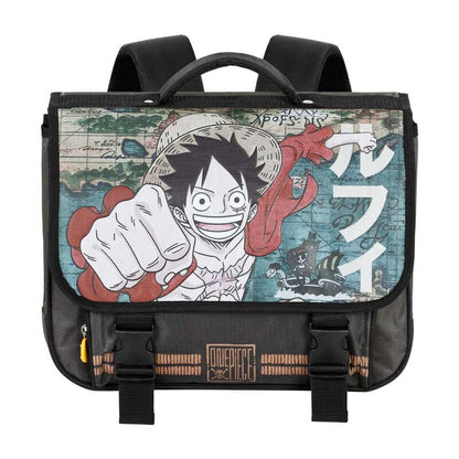Mochila cartera escolar One Piece Map con Luffy