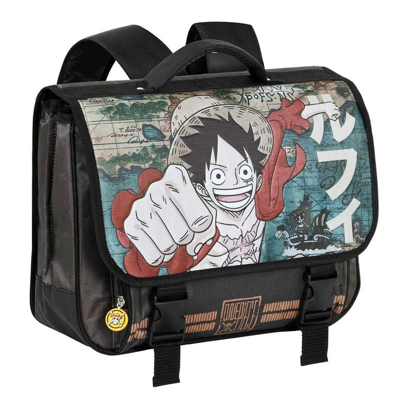 Mochila cartera escolar One Piece Map con Luffy - 3