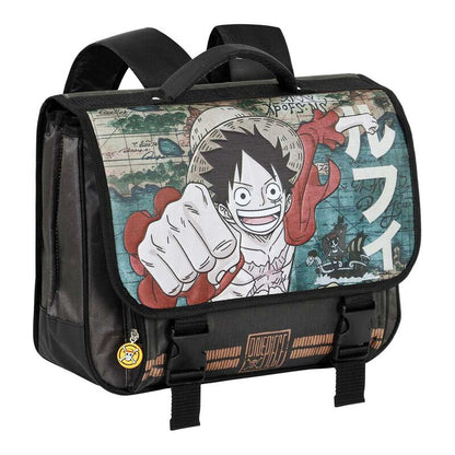 Mochila cartera escolar One Piece Map con Luffy - 3