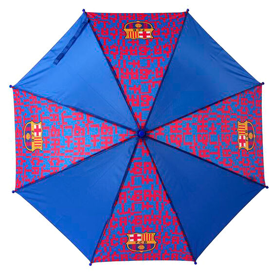 Paraguas automático azul y rojo del F.C. Barcelona con asa de gancho - 2