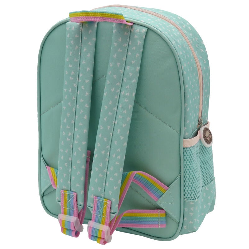 Mochila Bosque Kawanimals verde menta con animales y arcoíris - 3