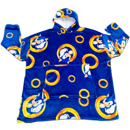 Bata sudadera oversize azul de Sonic the Hedgehog con capucha - 2