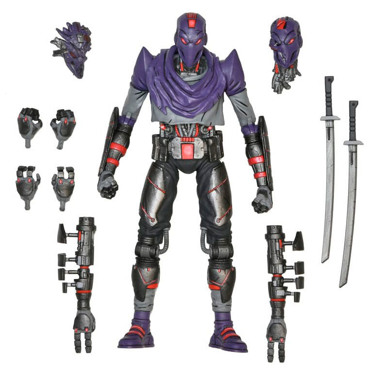 Figura articulada NECA Ultimate Foot Bot The Last Ronin con espadas y accesorios