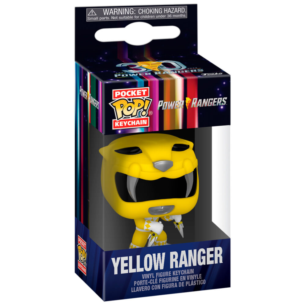 Llavero FUNKO Pocket POP! Yellow Ranger de Power Rangers en caja