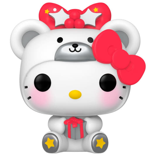 Figura Funko POP! Hello Kitty Polar Bear con lazo rojo y regalo