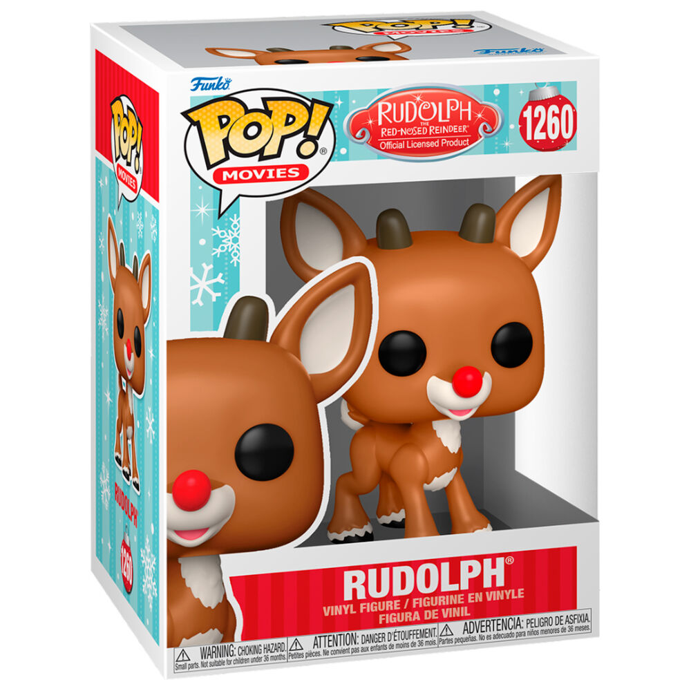 Figura Funko POP! de Rudolph con nariz roja en su caja
