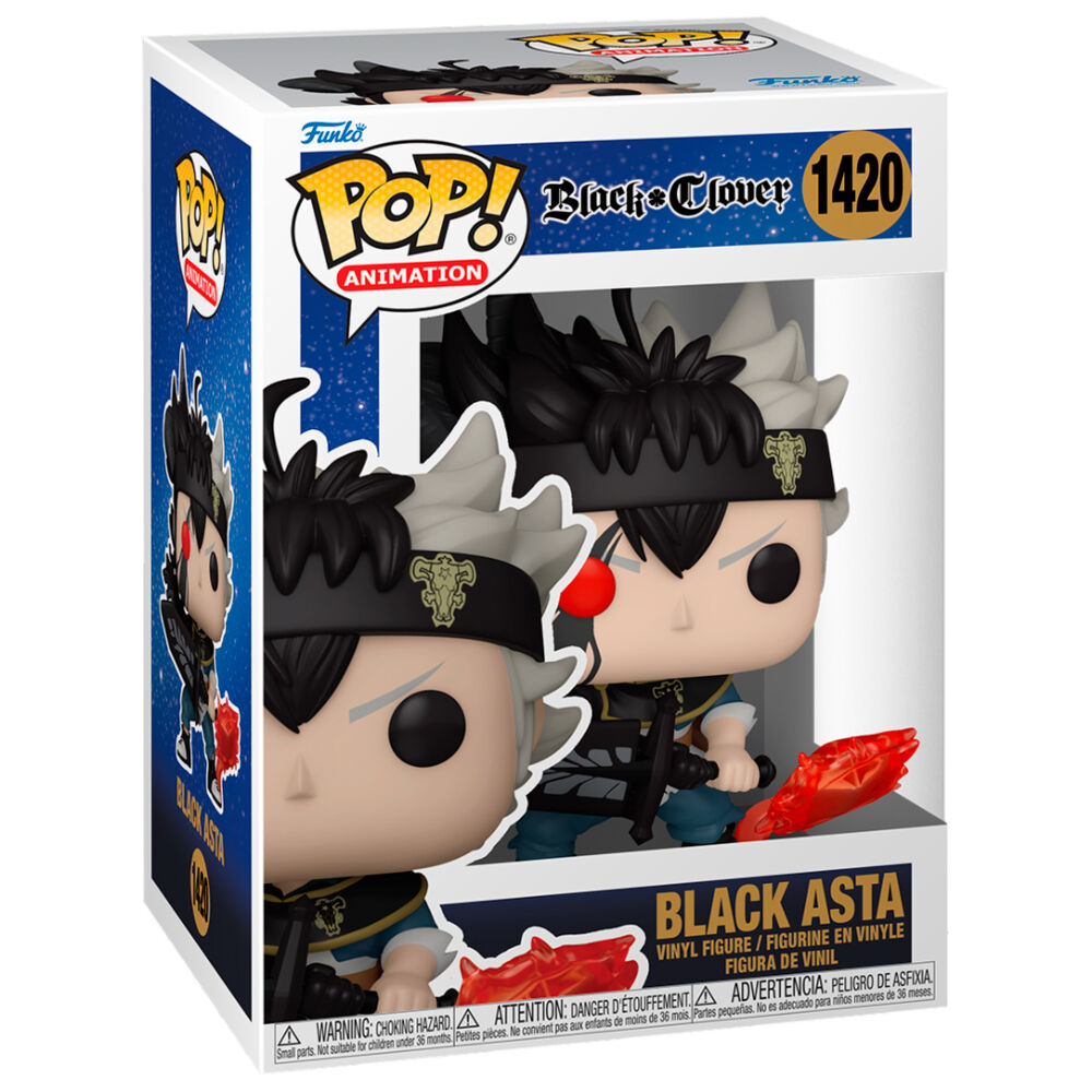 Figura Funko POP! de Black Asta de Black Clover con espada y efecto rojo