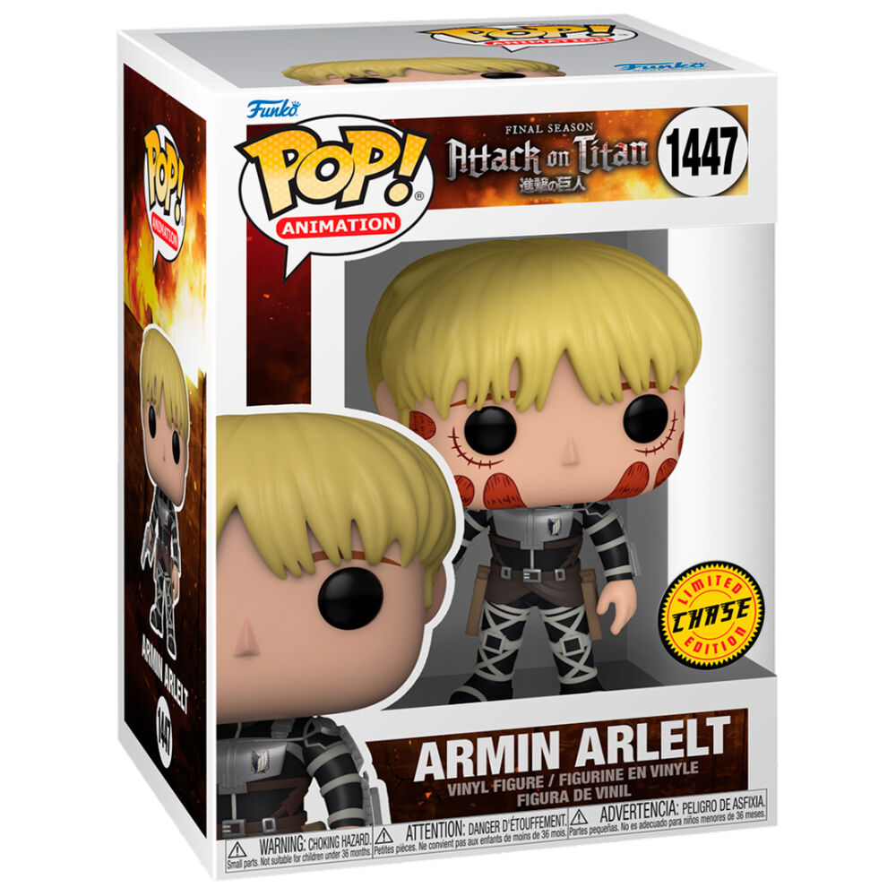 Figura Funko POP de Armin Arlelt de Attack on Titan en caja - 3