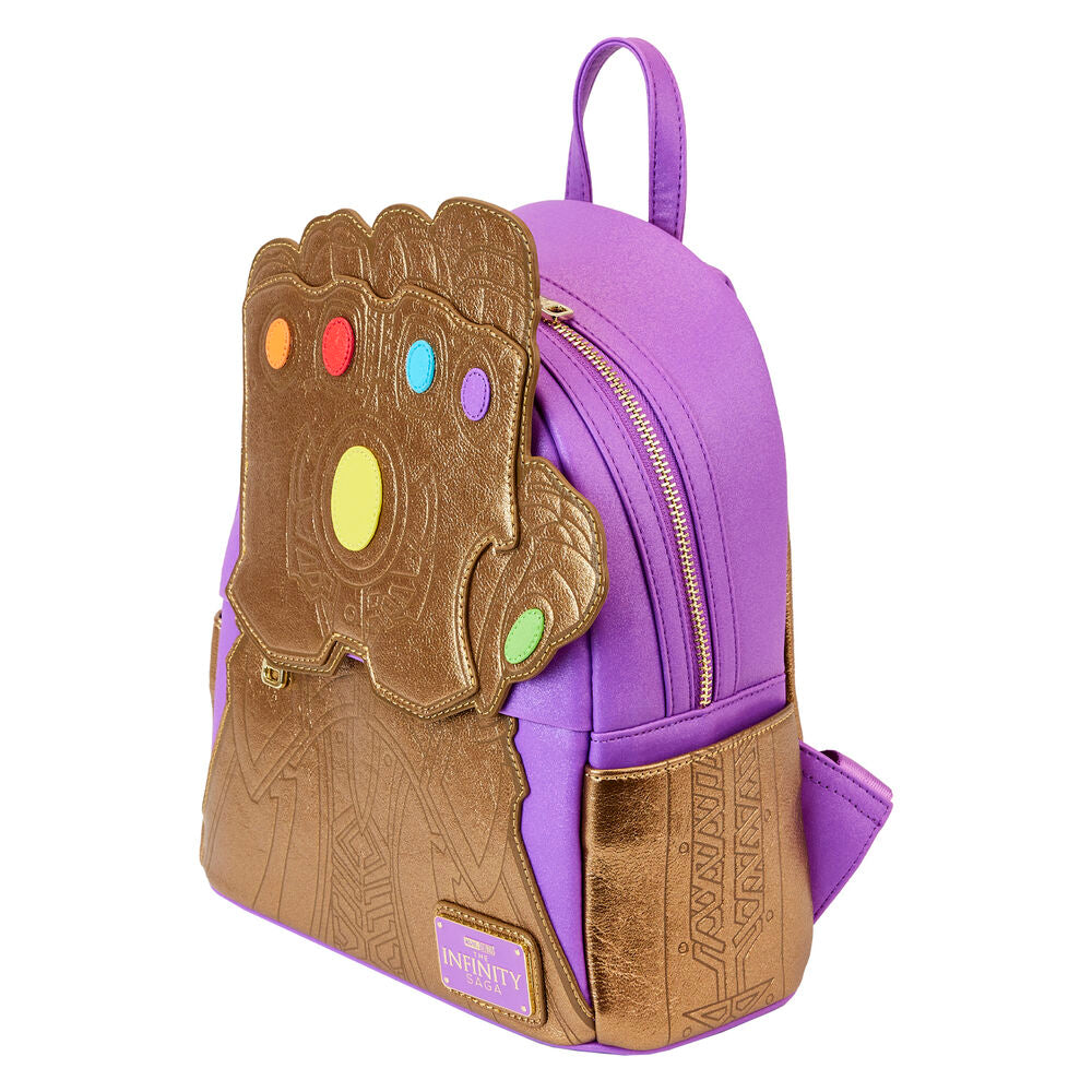 Mochila Loungefly morada con Guantelete de Thanos y Gemas del Infinito - 2