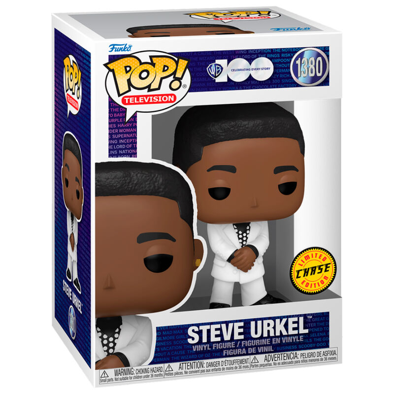 Figura Funko POP! Chase de Steve Urkel con traje blanco en su caja
