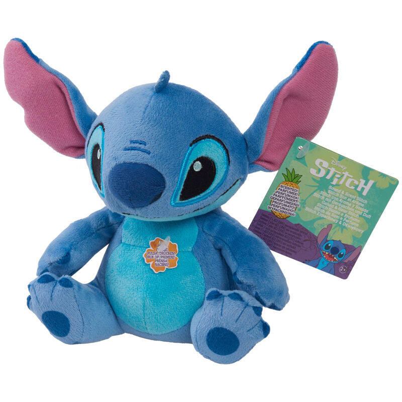 Peluche Stitch Disney azul de 15 cm con orejas rosas - 2